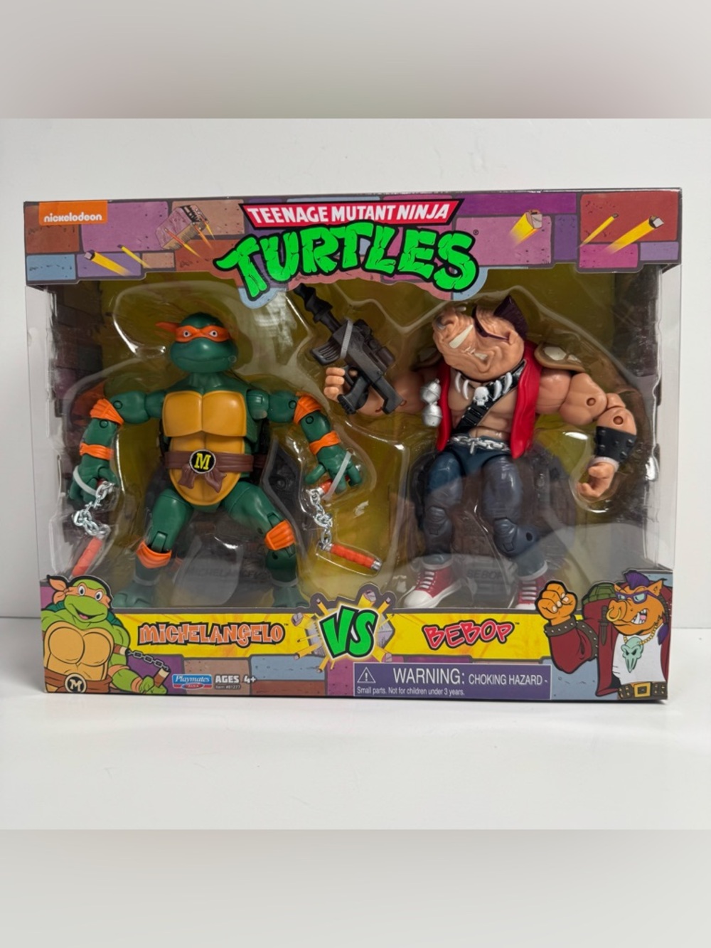 Teenage Mutant Ninja Turtles Michelangelo vs Bebop 2-Pack Action Figures 2021